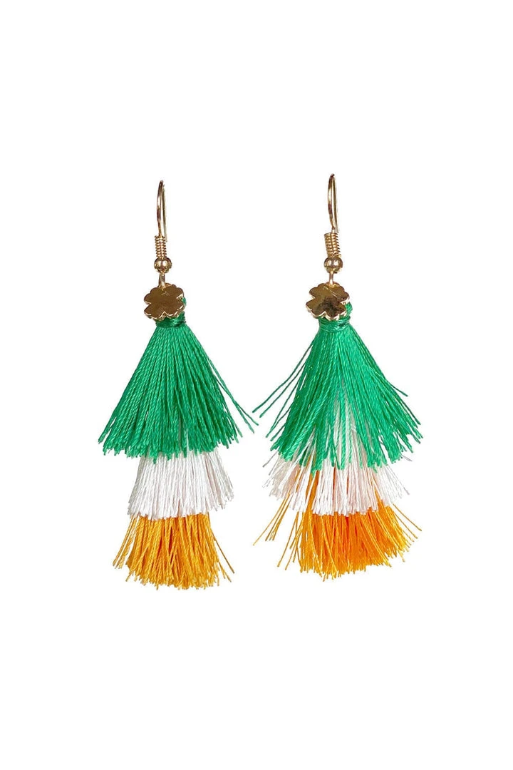 Tipsy Elves Irish Flag Tassel Earrings 3 Tipsy Elves Irish Flag Tassel Earrings