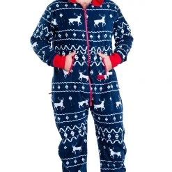 Tipsy Elves Men's Blue Reindeer Jumpsuit 22 Tipsy Elves Men's Blue Reindeer Jumpsuit