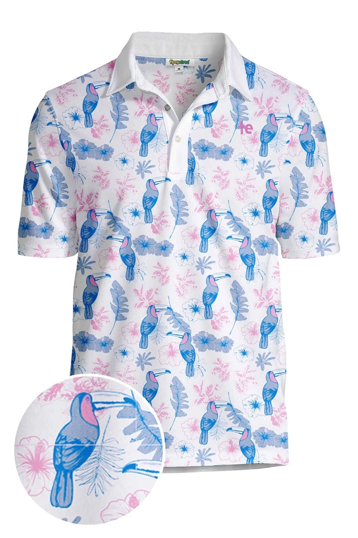 Tipsy Elves Men's Toucan Tango Golf Polo 3 Tipsy Elves Men's Toucan Tango Golf Polo