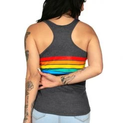 Tipsy Elves Charcoal Rainbow All The Way Tank Top - Women's Cut