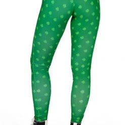 Tipsy Elves Women Green Clover Leggings 5 Tipsy Elves Women Green Clover Leggings