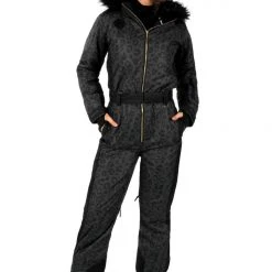 Tipsy Elves Women's Midnight Leopard Ski Suit Trending