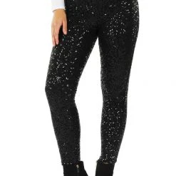 Tipsy Elves Black Sequin High Waisted Leggings Women