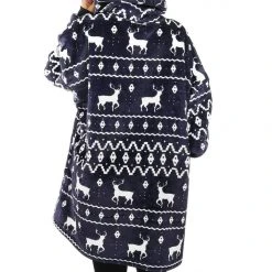 Tipsy Elves Blue Reindeer Blanket Hoodie 15 Tipsy Elves Blue Reindeer Blanket Hoodie
