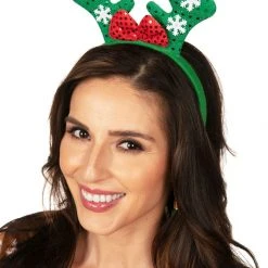 Tipsy Elves Holidays & Occasions Green Reindeer Headband