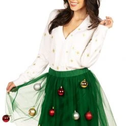 Tipsy Elves Women's Tree Skirt And Cardigan Set 8 Tipsy Elves Women's Tree Skirt And Cardigan Set