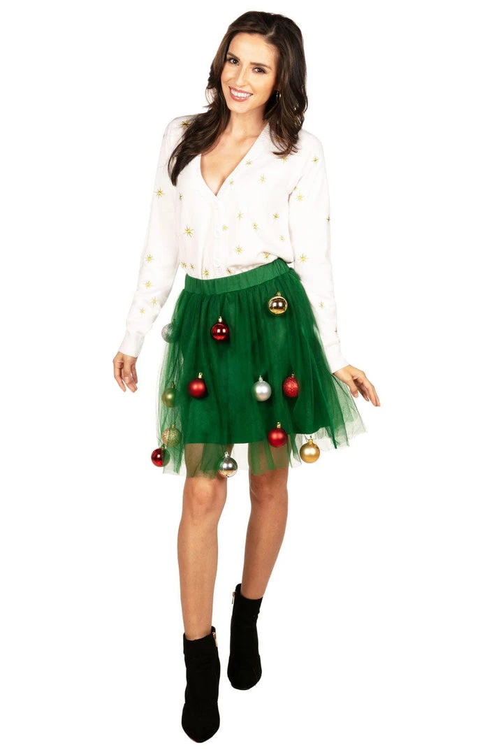 Tipsy Elves Women's Tree Skirt And Cardigan Set 6 Tipsy Elves Women's Tree Skirt And Cardigan Set