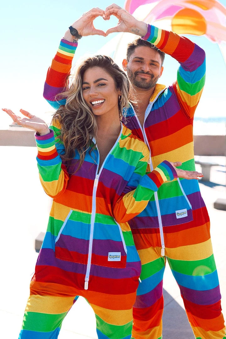Tipsy Elves Rainbow Jumpsuit - Women's Cut 6 Tipsy Elves Rainbow Jumpsuit - Women's Cut