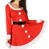 Tipsy Elves Women Santa Spinner Dress With Belt