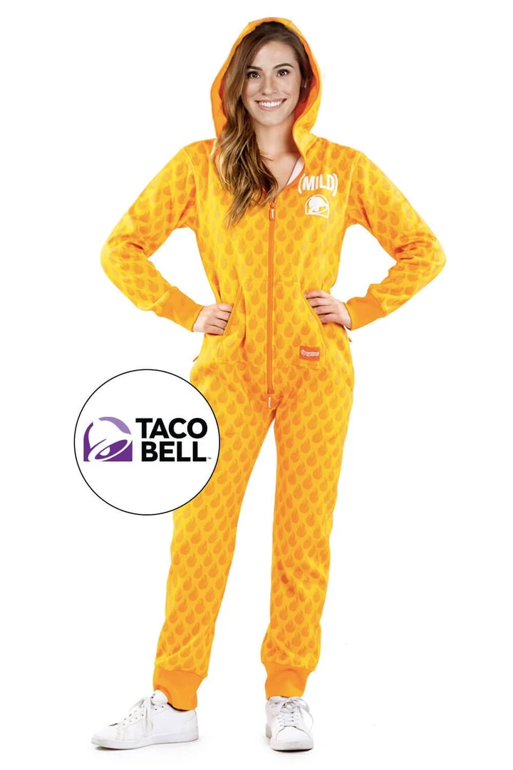 Tipsy Elves Women's Taco Bell Mighty Mild Sauce Jumpsuit 3 Tipsy Elves Women's Taco Bell Mighty Mild Sauce Jumpsuit