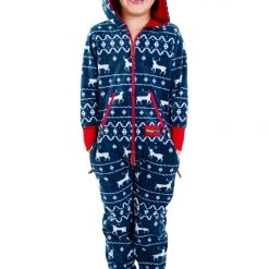 Tipsy Elves Boy's / Girl's Blue Reindeer Jumpsuit Kids & Baby