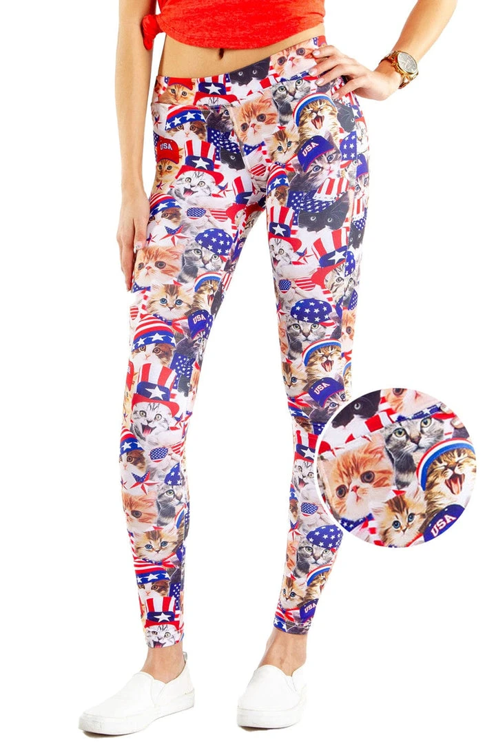 Tipsy Elves Americat Leggings Women 3 Tipsy Elves Americat Leggings Women