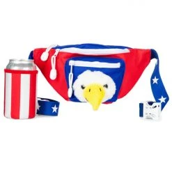 Tipsy Elves Bald Eagle Fanny Pack With Drink Holder Patriotic