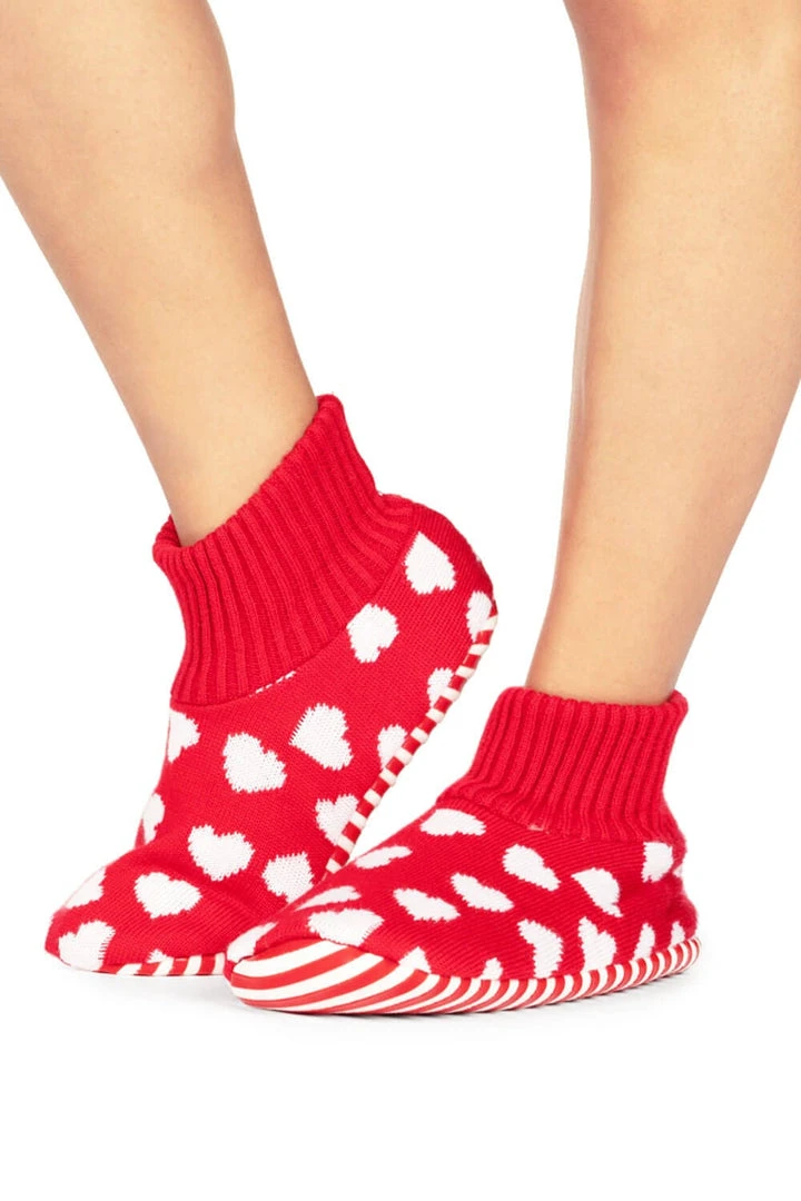 Tipsy Elves Beating Hearts Slipper Socks Women 4 Tipsy Elves Beating Hearts Slipper Socks Women
