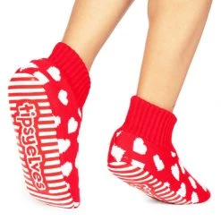 Tipsy Elves Beating Hearts Slipper Socks Women 8 Tipsy Elves Beating Hearts Slipper Socks Women