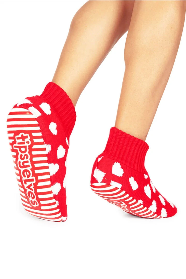 Tipsy Elves Beating Hearts Slipper Socks Women 5 Tipsy Elves Beating Hearts Slipper Socks Women