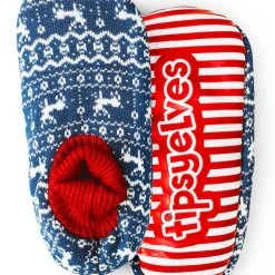 Tipsy Elves Holidays & Occasions Blue Reindeer Slipper Socks