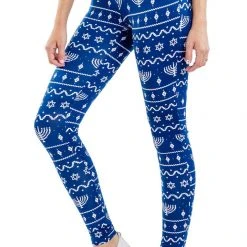 Tipsy Elves Lit Menorah Hanukkah Leggings Women