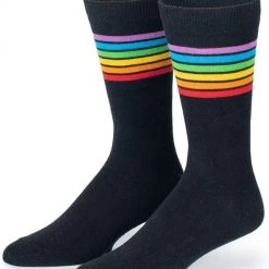 Tipsy Elves Black Rainbow Socks - Men's Cut