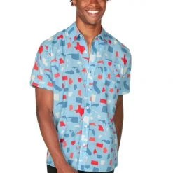 Tipsy Elves Men's All Around The USA Button Down Shirt