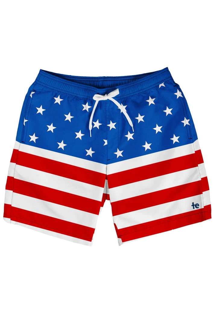 Tipsy Elves Patriotic American Flag Stretch Swim Trunks 3 Tipsy Elves Patriotic American Flag Stretch Swim Trunks