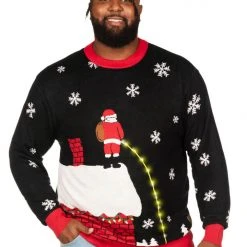 Tipsy Elves Men's Leaky Roof Light Up Big And Tall Ugly Christmas Sweater