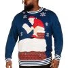 Tipsy Elves Men's Santa's Log On The Fire Big And Tall Ugly Christmas Sweater