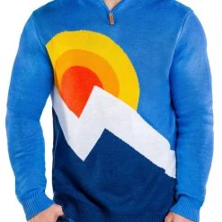 Tipsy Elves Men's Sunrise Shred Zip Sweater