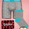 Tipsy Elves Men's Candy Hearts Boxers & Socks Gift Set