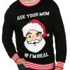 Tipsy Elves Men's Ask Your Mom Ugly Christmas Sweater