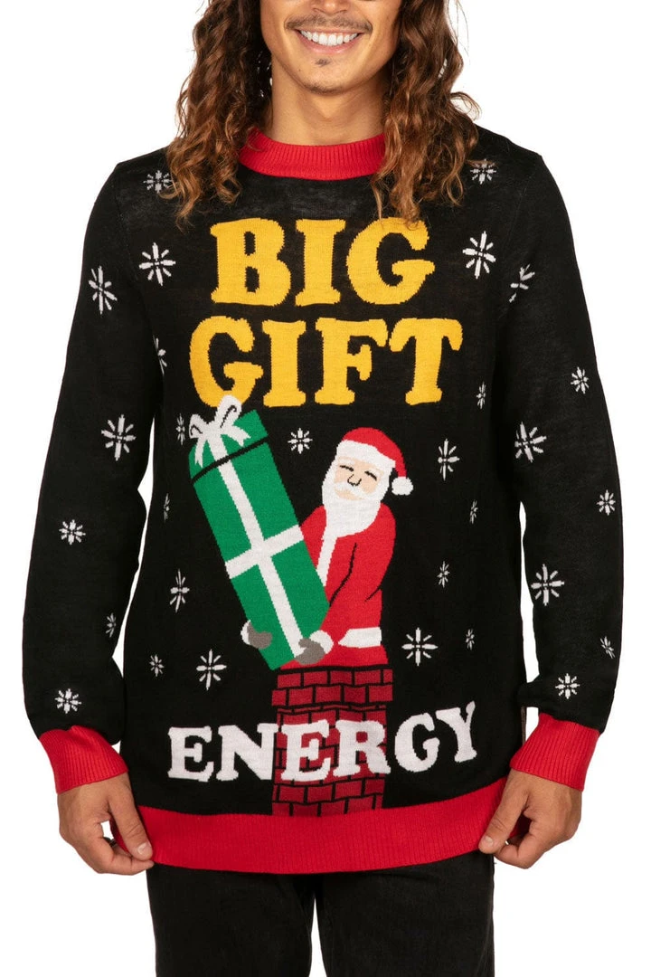 Tipsy Elves Men's Big Gift Energy Ugly Christmas Sweater 3 Tipsy Elves Men's Big Gift Energy Ugly Christmas Sweater