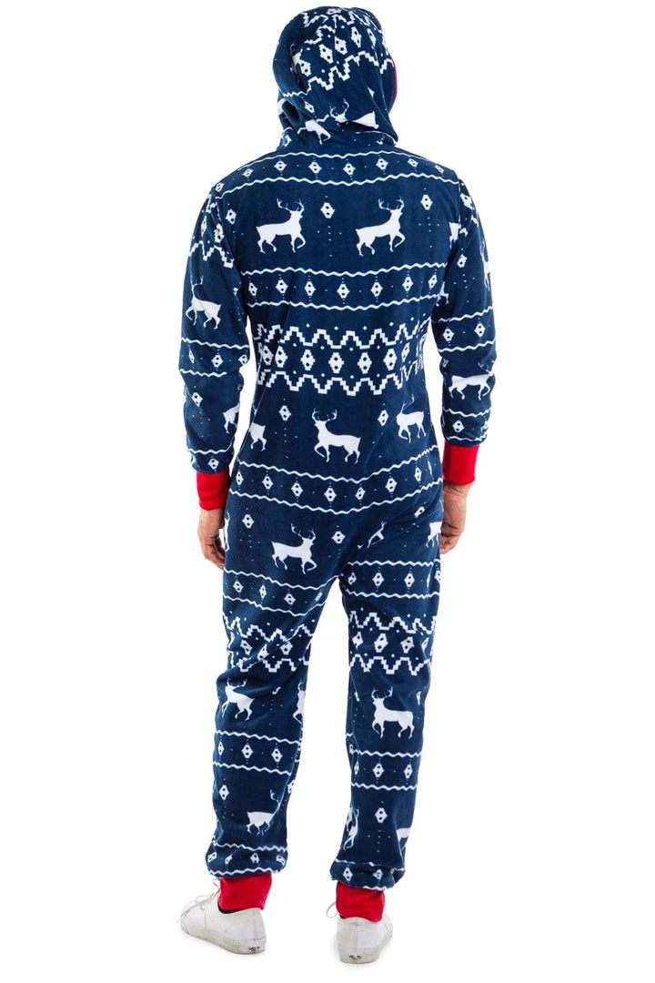 Tipsy Elves Men's Blue Reindeer Jumpsuit 5 Tipsy Elves Men's Blue Reindeer Jumpsuit