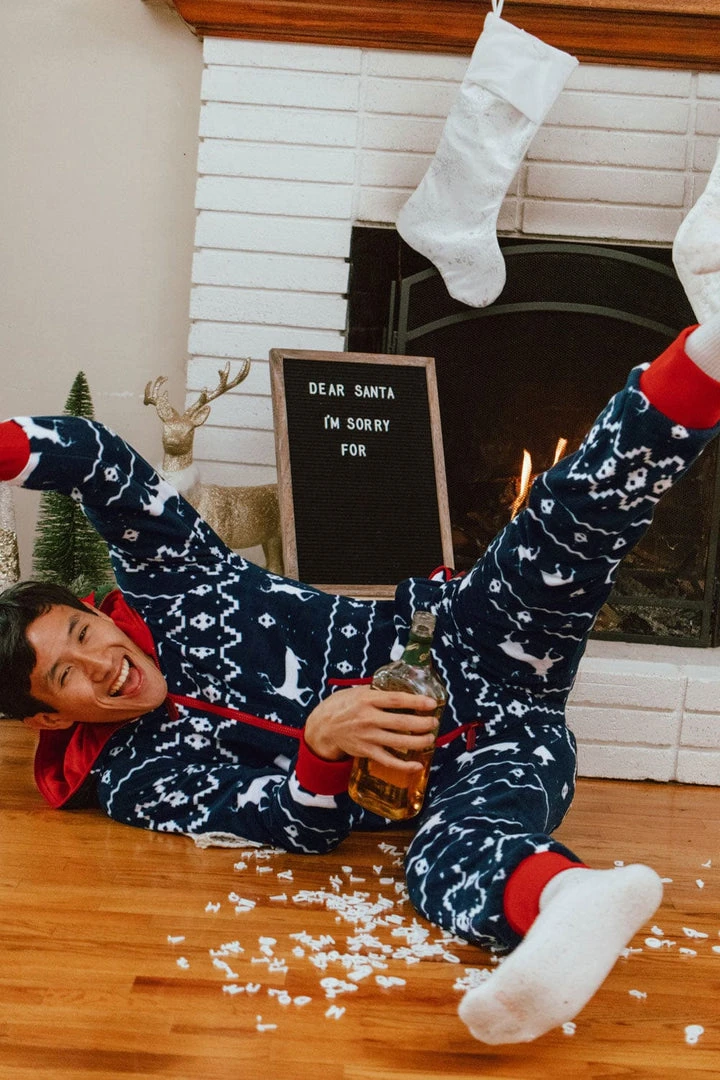 Tipsy Elves Men's Blue Reindeer Jumpsuit 7 Tipsy Elves Men's Blue Reindeer Jumpsuit