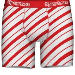Tipsy Elves Men's Candy Cane Boxer Briefs