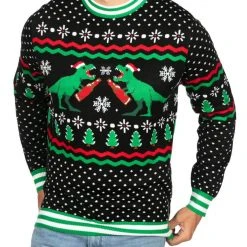 Tipsy Elves Men's Dino Mate Ugly Christmas Sweater
