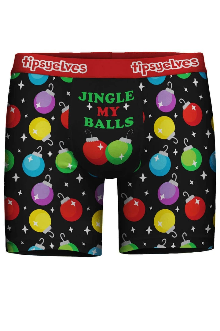 Tipsy Elves Men's Jingle My Balls Boxer Briefs 3 Tipsy Elves Men's Jingle My Balls Boxer Briefs