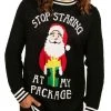 Tipsy Elves Men's Stop Staring Ugly Christmas Sweater