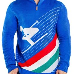 Tipsy Elves Men's Downhill Demon Zip Sweater