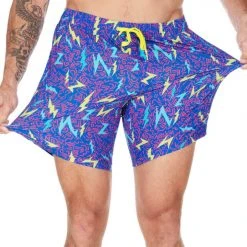 Tipsy Elves Grease Lightning Stretch Swim Trunks