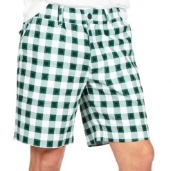 Tipsy Elves Men's Green Gingham Shorts