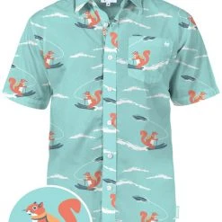 Tipsy Elves Men's Squirrel On Water Skis Hawaiian Shirt