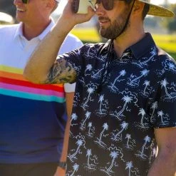 Tipsy Elves Men's Monochrome Moonlight Golf Polo