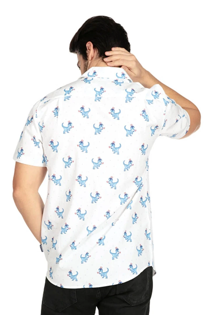 Tipsy Elves Patriotic Men's Prehistoric Patriot Button Down Shirt 5 Tipsy Elves Patriotic Men's Prehistoric Patriot Button Down Shirt