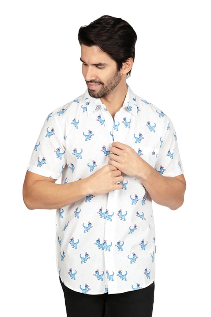 Tipsy Elves Patriotic Men's Prehistoric Patriot Button Down Shirt 6 Tipsy Elves Patriotic Men's Prehistoric Patriot Button Down Shirt