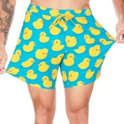 Tipsy Elves Rubber Ducky Stretch Swim Trunks