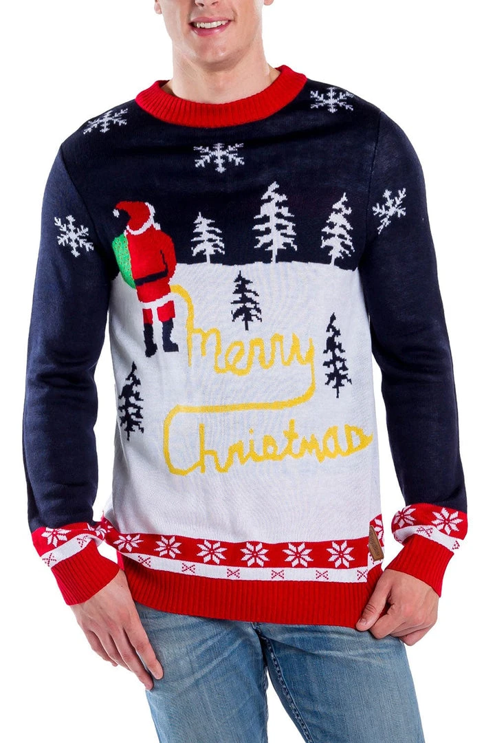 Tipsy Elves Men's Yellow Snow Ugly Christmas Sweater 3 Tipsy Elves Men's Yellow Snow Ugly Christmas Sweater