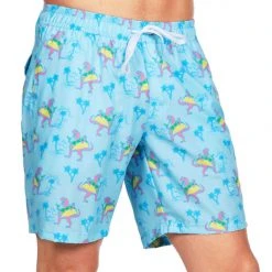 Tipsy Elves Men Tacosaurus Stretch Swim Trunks