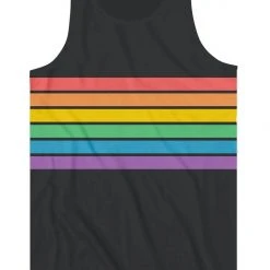 Tipsy Elves Charcoal Rainbow All The Way Tank Top - Men's Cut