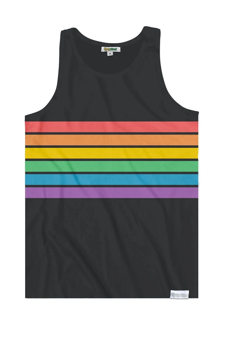 Tipsy Elves Charcoal Rainbow All The Way Tank Top - Men's Cut 3 Tipsy Elves Charcoal Rainbow All The Way Tank Top - Men's Cut