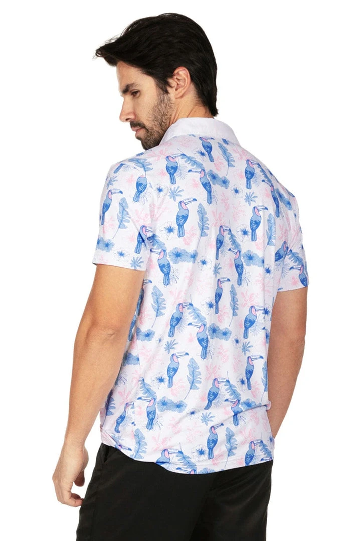 Tipsy Elves Men's Toucan Tango Golf Polo 6 Tipsy Elves Men's Toucan Tango Golf Polo